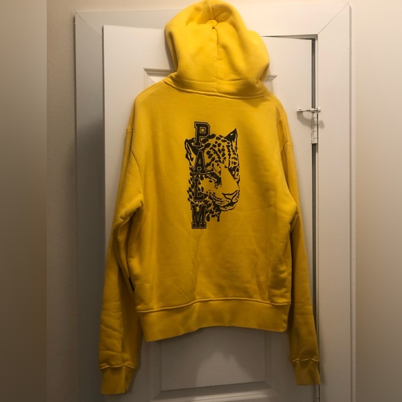 Authentic Palm Angels hoodie in Yellow | Gold in SZ L Tiger print on - Picture 2 of 8